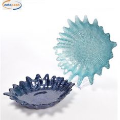 CENTROTAVOLA VETRO CORALLO D 38 CM ASS