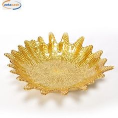 CENTROTAVOLA VETRO CORAL ORO H6XD30 CM