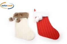 CALZA IN TESSUTO CON PONPON