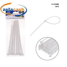 FASCETTE DA CABLAGGIO IN NYLON BIANCHE 40 PEZZI