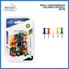 SPILLI CARTOGRAFICI COLORATI 50 PEZZI