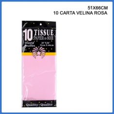 CARTA VELINA ROSA 10 FOGLI 51 X 66 CM