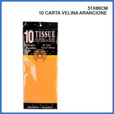 CARTA VELINA ARANCIO CM 51X66 10 PEZZI