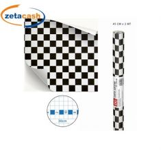 CARTA ADESIVA EFFETTO SCACCHI CM 45 X 2 MT