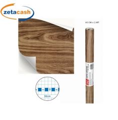 CARTA ADESIVA EFFETTO LEGNO MARRONE SCURO CM 45 X 2 MT