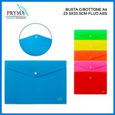 CARTELLINA BUSTA CON BOTTONE FORMATO A4 FLUO