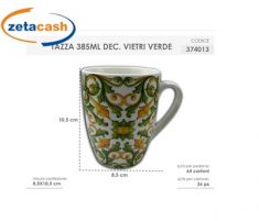 TAZZA IN CERAMICA CON DECORAZ VIETRI VERDE 385 ML