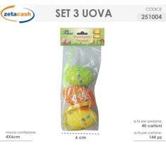 SET 3 UOVA PASQUALI POLISTIROLO 4X6 CM