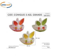 CESTINO CONIGLIO CERAMICA H21X24X18CM ASS