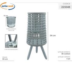 LANTERNA IN LEGNO BIANCA H 54 CM