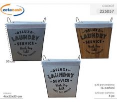 PORTABIANCHERIA IN METALLO E TESSUTO CM 46 X 33 X H 50