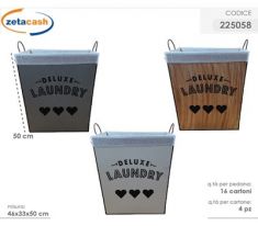 PORTABIANCHERIA CM 46 X 33 X H 50 IN METALLO E TESSUTO