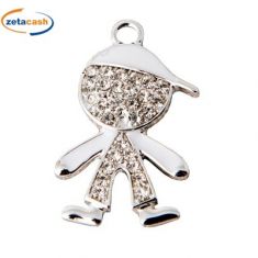 CIONDOLO IN METALLO BIMBO CON STRASS 12 PEZZI