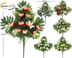 MAZZO FRONTALE MEDIO RANUNCOLI H42CM COL ASS