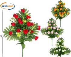 MAZZETTO FRONTALE ROSELLINE APERTE H42CM ASS