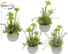 VASO CEMENTO PIANTA GRASSA H36CM ASS