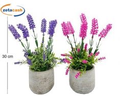 VASO CEMENTO OVALE LAVANDA H30 D10CM ASS
