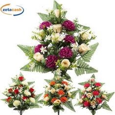 MAZZO FRONTALE GRANDE GERMOGLI POMPOM H48CM ASS