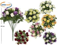 BOUQUET ROSELLINE H40CM ASS