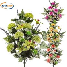 MAZZO FIORI LAVANDA ORCHIDEE ZINNIA H60X30CM COL ASS