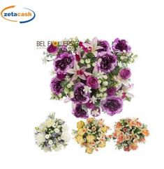 MAZZO 36 FIORI ORCHIDEE ROSE FIORE MOSCA H67X35CM COL ASS