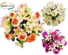 BOUQUET XL PEONIE MARGHERITE GIGLI H60CM ASS