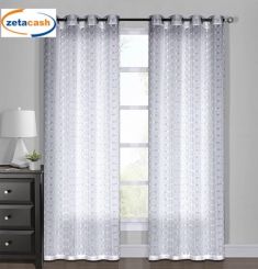 PANNELLO TENDA JACQUARD 140X290 CM 8 ANELLI MOD TRASP ASS