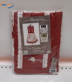 GREMBIULE CON PATTINA STAMPATO CM 70X90 AMARANTO