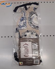 PORTABUSTE A SACO STAMPATO CM 25X50 COTONE BLU