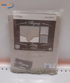 TOVAGLIA PANAMA STAMPATA A FRANGE COTONE GRIGIO CM 140X175