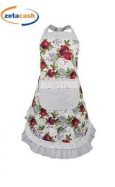 GREMBIULE PETTORINA MELOGRANO POIS FRILL 70X90 CM