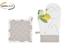 SET GUANTO FORNO E PRESINA STAMPATO CAPRI 100% COTONE