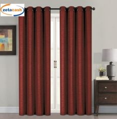 TENDA COPRENTE EFFETTO LINO COL ROSSA CM 140X290