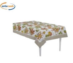 TOVAGLIA PANAMA BIANCA STAMPATA BORDO TORTORA 140X355