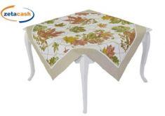 CENTROTAVOLO PANAMA STAMPA FOGLIAME BORDI TORTORA 90X90