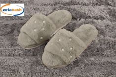 PANTOFOLE DONNA ANTISCIVOLO CON FASCIA E PERLE