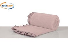 COPERTA IN CORAL CON FRLL TINTA UNITA CM 130X160
