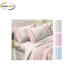 LENZUOLA IN COTONE MATRIMONIALE ALBA DISEGNO FIORI