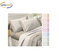 LENZUOLA IN COTONE MATRIMONIALE ALBA DISEGNO ROSE