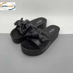 PANTOFOLE C/ZOCCOLO DONNA ANTISCIVOLO C/FIOCCO ASS