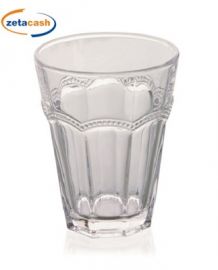BICCHIERE VETRO TRASPARENTE 6 PEZZI LAVORAZIONE IN RILIEVO