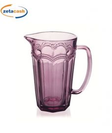 BROCCA IN VETRO ROSA CON LAVORAZIONE IN RILIEVO