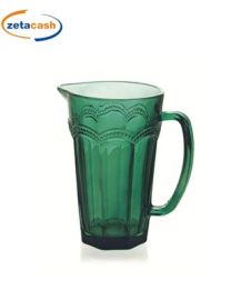 BROCCA IN VETRO VERDE CON LAVORAZIONE IN RILIEVO