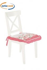 CUSCINO PER SEDIE IN COTONE CON PON PON 2 PEZZI ROSA