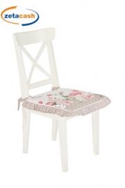 CUSCINO PER SEDIE IN COTONE CON PON PON 2 PEZZI NATURALE