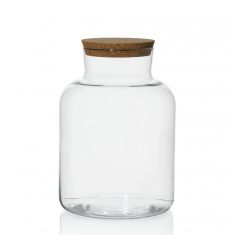 VASO IN VETRO TRASPARENTE RUSTICK CON TAPPO H 30