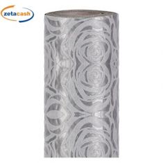 BOBINA IN TESSUTO CON ROSE WOVEN GRIGIO CHIARO 9 METRI