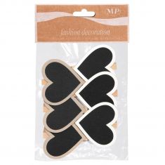 MOLLETTE CUORI LAVAGNA 6 PZ. NATURALE/BIANCO. MISURE: CM.7,5