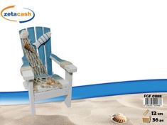 SEDIA LEGNO CON DECORAZIONI MARINARE CELESTI 9X13XH13CM