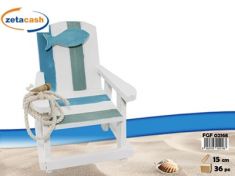 SEDIA LEGNO CON DECORAZIONI MARINARE CELESTI 11.5X12.5XH15CM